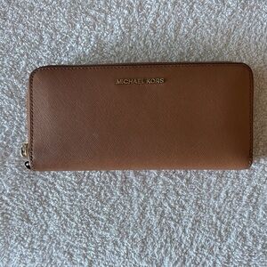 Michael Kors Tan Zip-Around Wallet